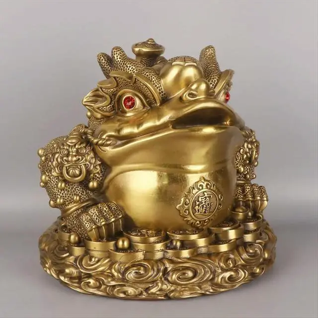 Alt view image 4 of 6 - Feng Shui Copper Animal Toad Ornament Toad Three-Legged Living Room Store Desktop Figurines