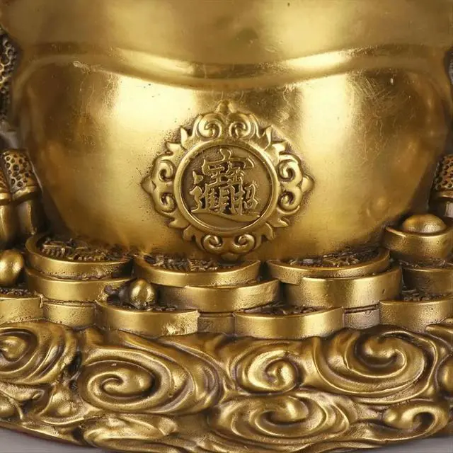 Alt view image 6 of 6 - Feng Shui Copper Animal Toad Ornament Toad Three-Legged Living Room Store Desktop Figurines