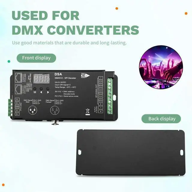 Main image of Led Pixel DMX512 to SPI Decoder for DMX Converter MAX900 Dots TTL Pixel Controller DC5V-24V