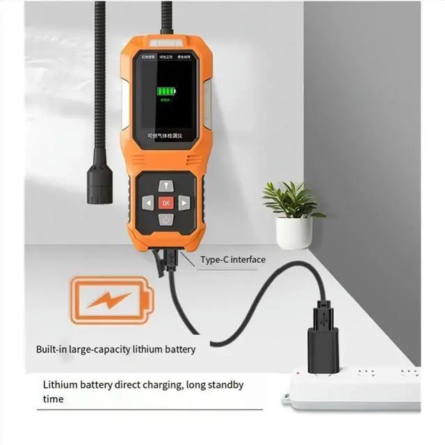 Main image of Digital Gas Leak Detector PPM Range Audible/Visual Alarm Semiconductor Sensor Propane Natural Gas Combustible