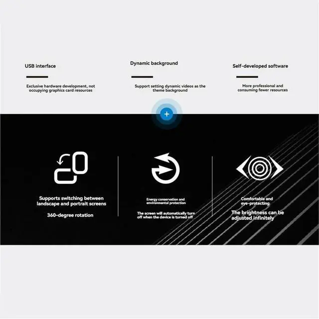 Alt view image 2 of 3 - 4.6 Inch USB Chassis Secondary Screen 960x320 IPS LCD CPU GPU RAM Weather Monitor Desktop Display No AIDA64 Black