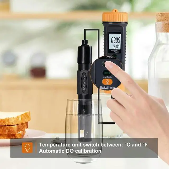 Alt view image 3 of 3 - Bluetooth Tuya Dissolved Oxygen Meter 0-20mg/L Oxygen Contents Detector Digital Water Analyzer for Pool Aquarium