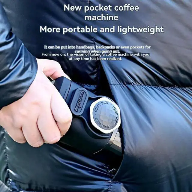Alt view image 3 of 3 - Manual Hand Pressure Espresso Maker 15Bar Mini,Travel Coffee Machine for Camping Hike Picnic No Batte