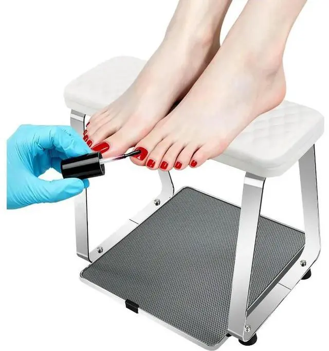 Main image of Stainless Steel Pedicure Stool with Movable Footrest and Hand Pillow - for Home and Salon Use Pedicure Station