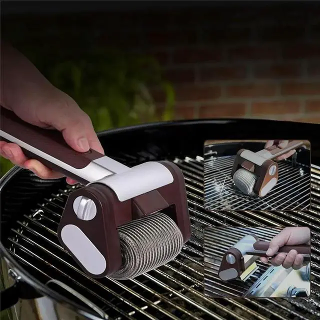 Alt view image 2 of 6 - Bristle-Free Grill Brush Tool W/LED & Longer Run Time, Cordless/Rechargeable, Power Roller Blasts Away Burnt-on Food B