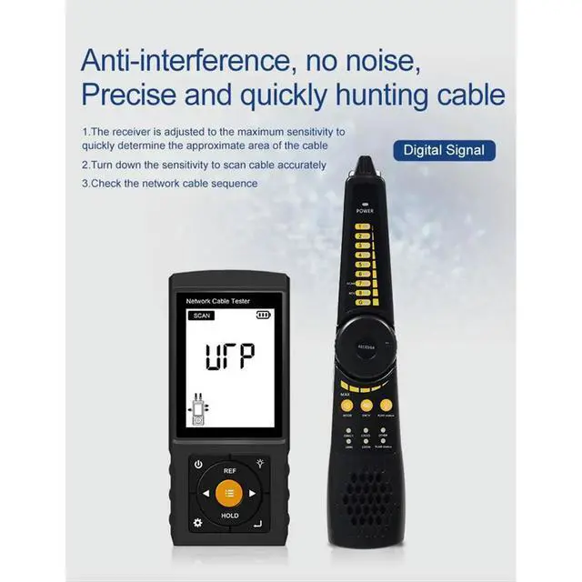 Alt view image 2 of 6 - Network Cable Tester RJ45 RJ11 Cable Tracker Cable Detector Continuity Tester Network Tools Network Line Finder LT-200