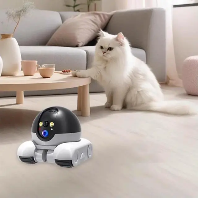 Alt view image 2 of 6 - Home Security4K PTZ Robot Two-Way Audio Color Night Vision Surveillance Baby Pets Monitor Dual Lens Camera US Plug