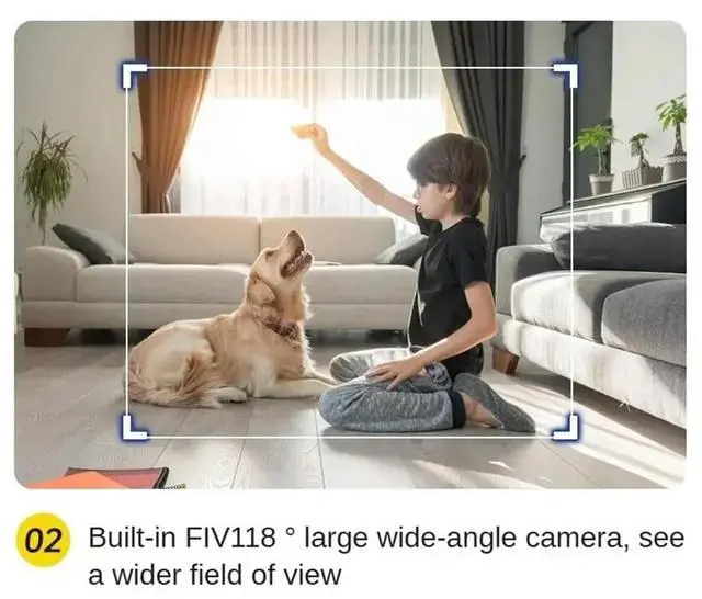 Alt view image 3 of 6 - Home Security4K PTZ Robot Two-Way Audio Color Night Vision Surveillance Baby Pets Monitor Dual Lens Camera US Plug