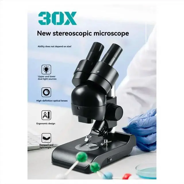 Main image of ES1057 Binocular Microscope Kit 30x Magnification Biological Microscope Scientific Experiment Anatomy