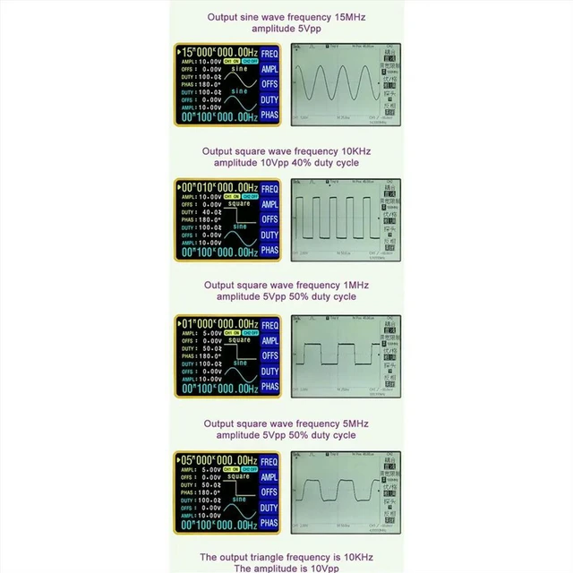 Alt view image 2 of 6 - 2.4 Inch TFT DDS Function Arbitrary Waveform Signal Generator Digital Dual-Channel Frequency Meter 0.01Hz-5MHz US PLUG