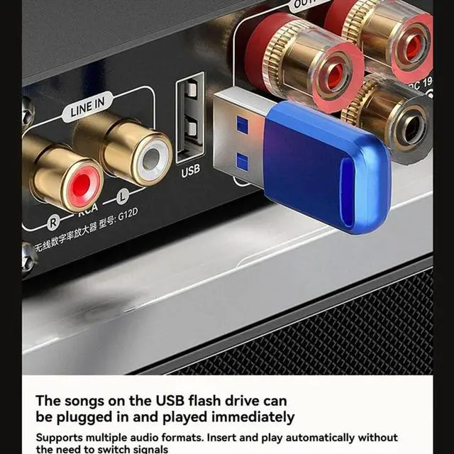 Main image of Bluetooth 5.3 TPA3116D2 Class D Power Amplifier 2.0 Audio Amplifier 2x100W 2 Microphone USB Input with Remote EU PLUG