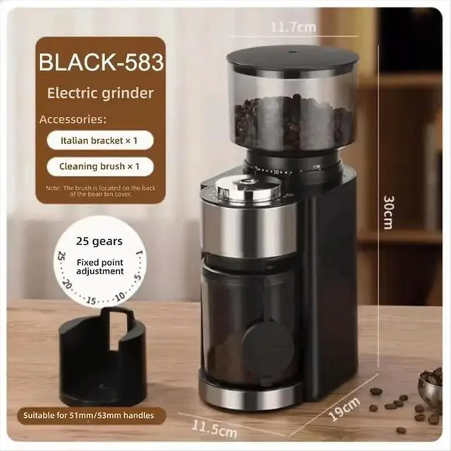 Alt view image 2 of 6 - ElectricGrinder Coffee Bean Grinder Coffee Bean Grinding Household CoffeeMachine Pulverizer Commercial CoffeeMaker(EU),A