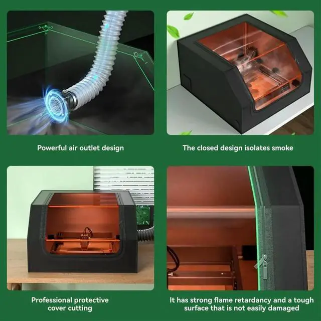 Main image of Engraver Protective Cover Fireproof Dustproof Noise-Reducing Enclosure with Ventilation for Safe Engraver Cutting