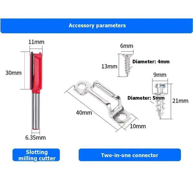 Alt view image 2 of 6 - 2 in 1 Automatic Slotted Trimming Machine 65mm Fastener Slotted Mold Adjustable Depth & Angle Manual Woodworking Tool