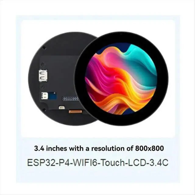 Alt view image 4 of 6 - 3.4inch Round Touch Display 800x800 Resolution IPS Screen 10-Point Multi-Touch Supports DeepSeAI Voice Interaction