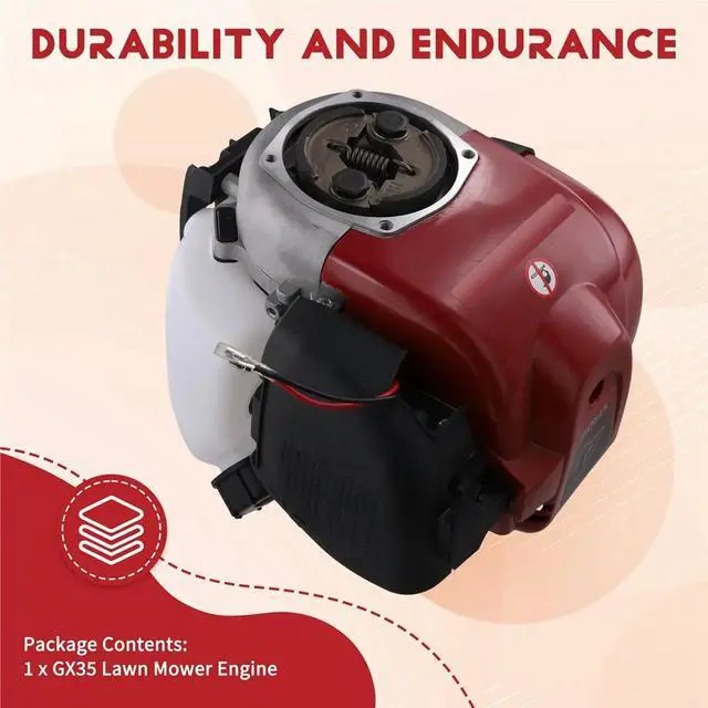 Alt view image 5 of 6 - GX35 Lawn Mower Engine,Four-Stroke GX35 High-Power Garden Side-Mounted Backpack Petrol Enginefor Tiller Mower Lawnmower