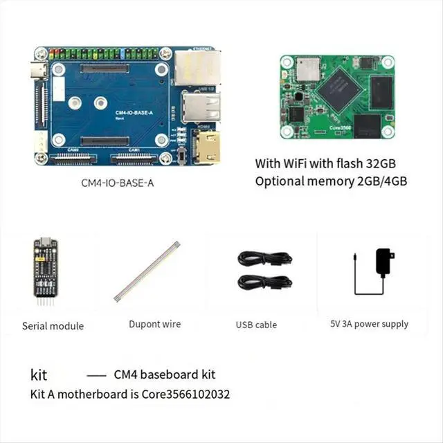 Alt view image 3 of 6 - Core3566 Module Kit with Rockchip RK3566 Quad-Core Processor, for Raspberry Pi CM4 4GB+ 32GB Emmc with US PLUG