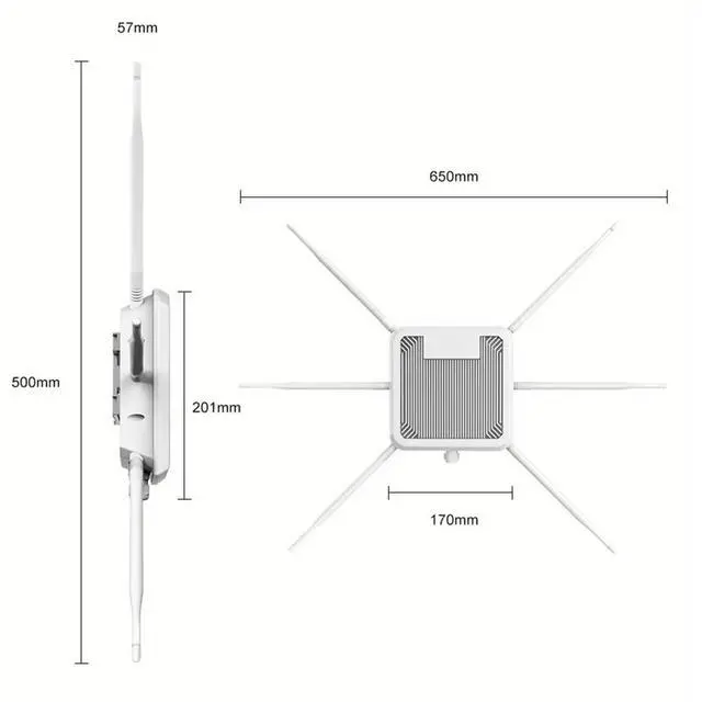 Alt view image 3 of 6 - 6 AX3000 High Power Long Range Dual-Band Long-Range Extender Booster Repeater Amplifier with PoE IP67 Weatherproof