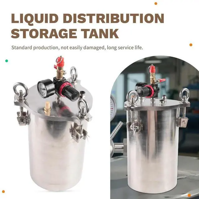 Main image of Dispenser Pressure Tank 304 Stainless Steel Pressure Barrel Dispensing Valve Fluid Dispensing Bucket 4L