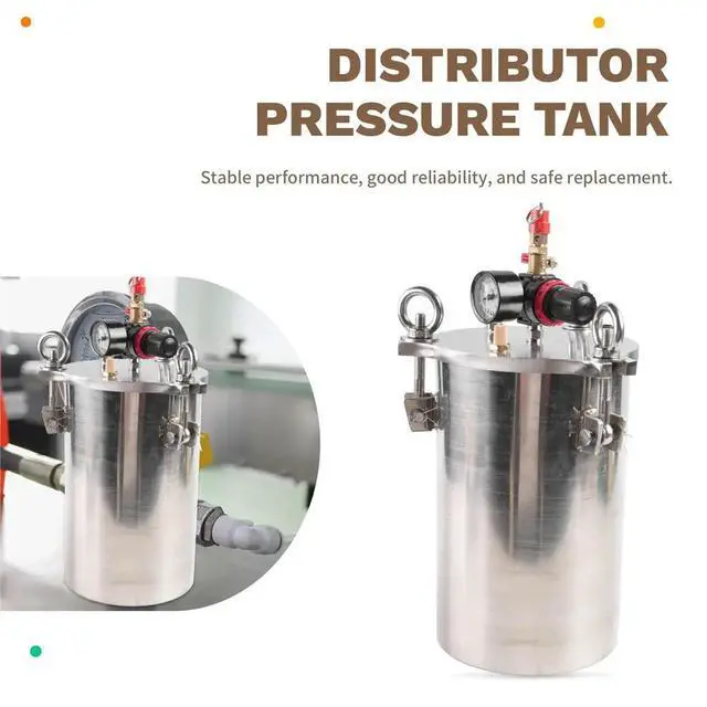 Alt view image 2 of 6 - Dispenser Pressure Tank 304 Stainless Steel Pressure Barrel Dispensing Valve Fluid Dispensing Bucket 4L