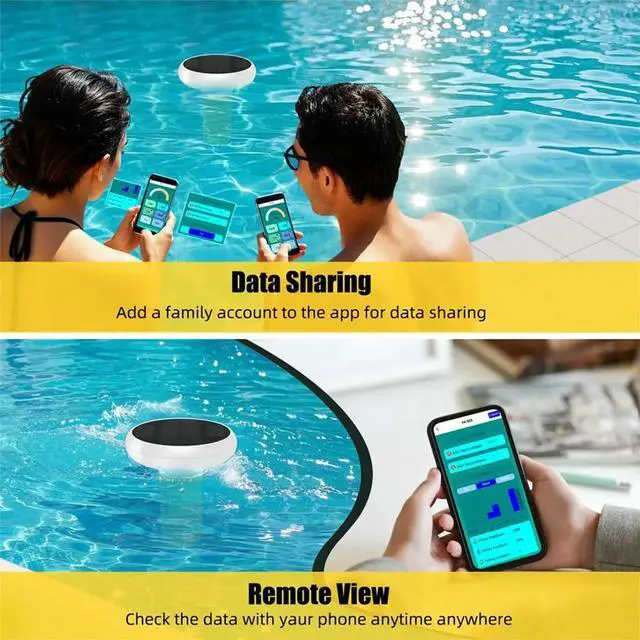 Main image of Tuya Zigbee 7 in 1 Pool Chlorine Monitor PH ORP TDS EC Water Tester Solar Floating with Gateway