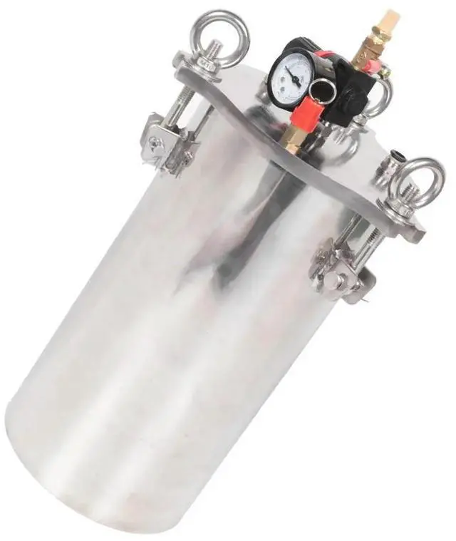 Alt view image 3 of 6 - Dispenser Pressure Tank 304 Stainless Steel Pressure Barrel Dispensing Valve Fluid Dispensing Bucket 5L