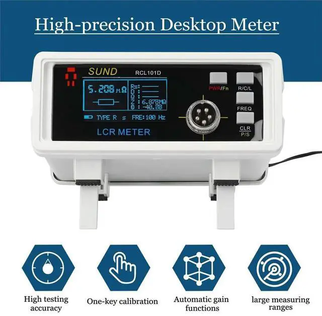Main image of RCL101D Digital Bridge: High-Precision 3-in-1 LCR Meter with Auto-Ranging, Multi-Freq (100Hz/10kHz) & Dual Modes EU-PLUG