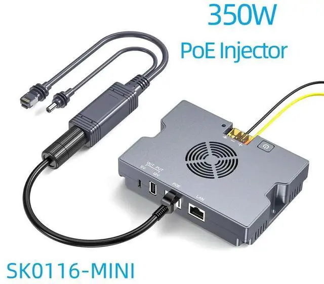 Alt view image 2 of 6 - PoE Injector for Starlink Mini Gigabit DC to PoE Power Supply with Starlink Mini Splitter Plug and Play 9-36V+ 52V