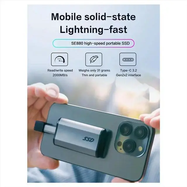 Main image of Elite SE880 External SSD Solid State Drive 1TB USB 3.2 Gen2 X2 Type-C PSSD Hard Disk for PC Laptop