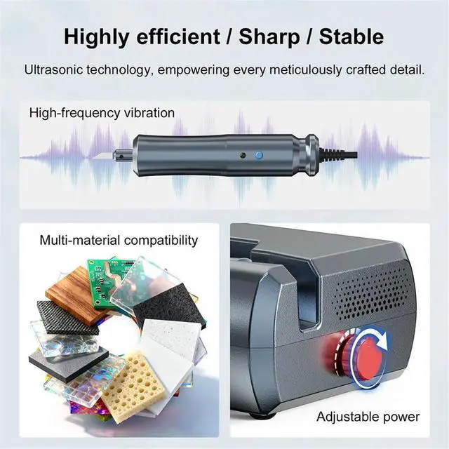 Alt view image 3 of 6 - Ultrasonic Cutter 40kHz 40W Handheld Electric Cutting Knife DIY Tool for Plastic PVC 3D Printing Model Trimming EU Plug