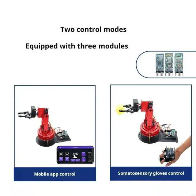 Alt view image 3 of 5 - 4 Axes Robot Arm Gesture Operated Robotic Arm Set With Gesture Control Design