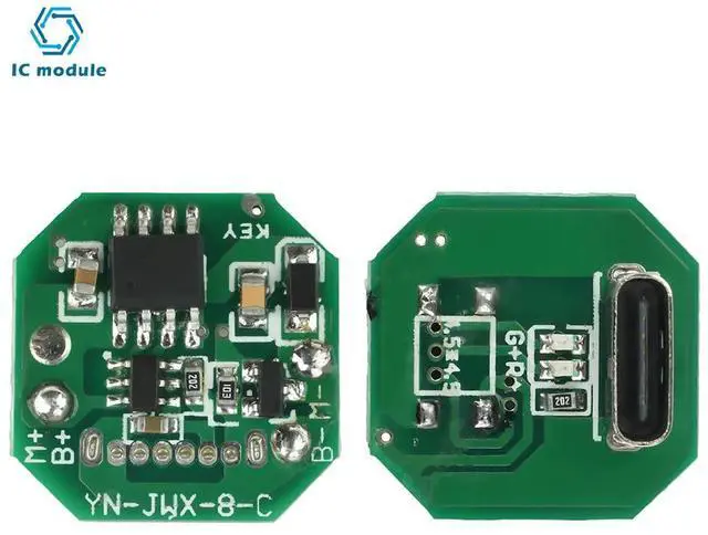 Alt view image 6 of 6 - High-Intensity Flashlight Driver Board DC 3.2-4.2V Single-Speed Type C Charging Port Integrated Charging Module for Lighting