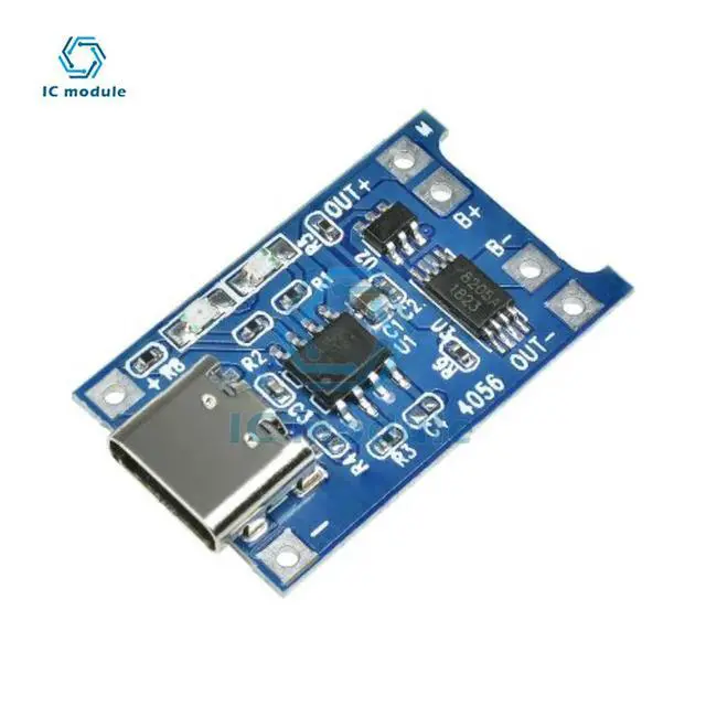 Alt view image 5 of 6 - TP4056 Type-C 5V 1A Lithium Charger Module Charging Board with Protection Overcharge Discharge Protection Module