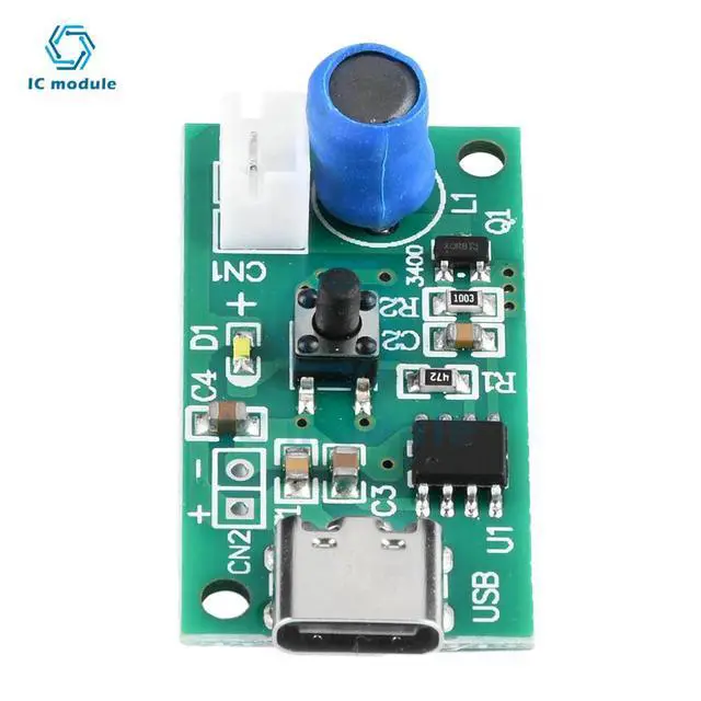Alt view image 5 of 6 - DC5V Ultrasonic Spray Humidifier Electronic Atomization Module Set Universal Humidification Module TYPE-C