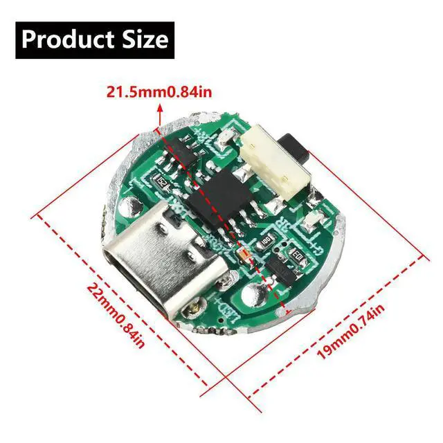 Alt view image 4 of 6 - DIY Flashlight Control Motherboard LED Driver Control Board Brightness Charging Protection With Switch Three levels of Dimmer