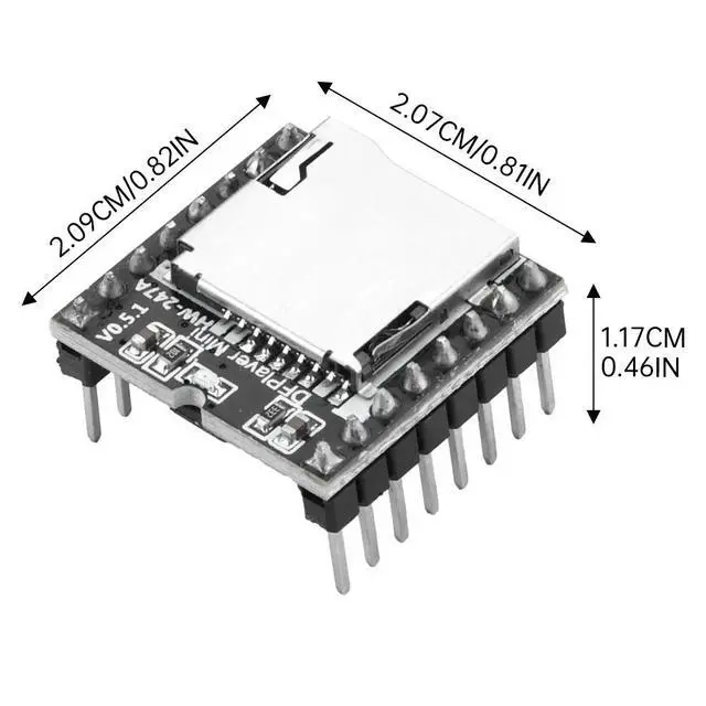 Alt view image 4 of 6 - YX5200 DFPlayer MP3 Player Module MP3 Voice Decode Board Support TF Card U-Disk IO Serial Port AD Compatible Electronic Kit