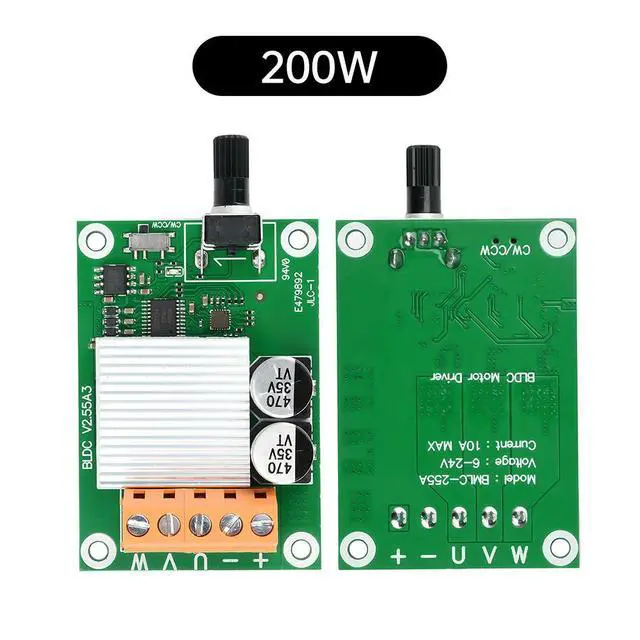 Alt view image 6 of 6 - DC 6-24V 200W Speed Motor Controller DC Brushless Motor Controller Board Power Supply