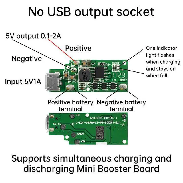 Alt view image 4 of 6 - Micro USB Lithium Charger Conveter Board With Protection Charger Module 3.7V to 5V Step Up Board