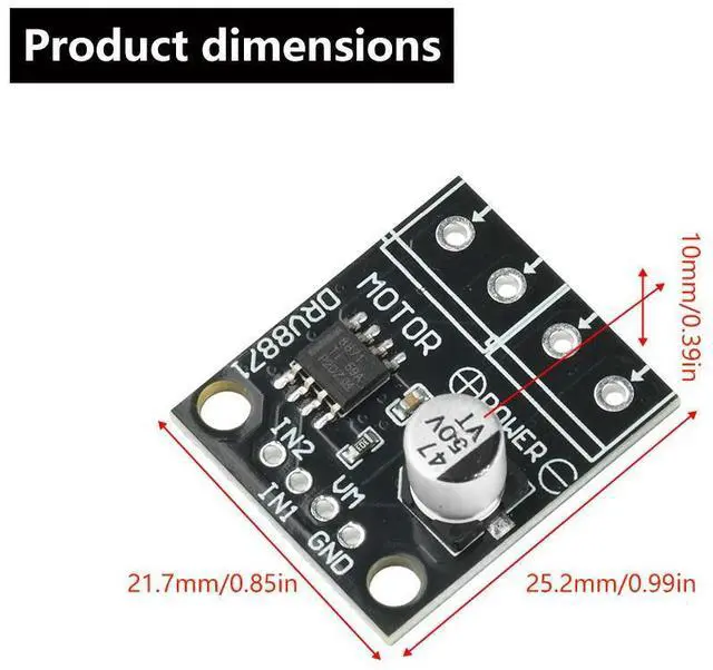 Alt view image 6 of 6 - DRV8871 H-Bridge Brushed DC Motor Driver Breakout Board PWM Control 3.6A Max Internal Current Sense 6.5V To 45V Electronic Kit