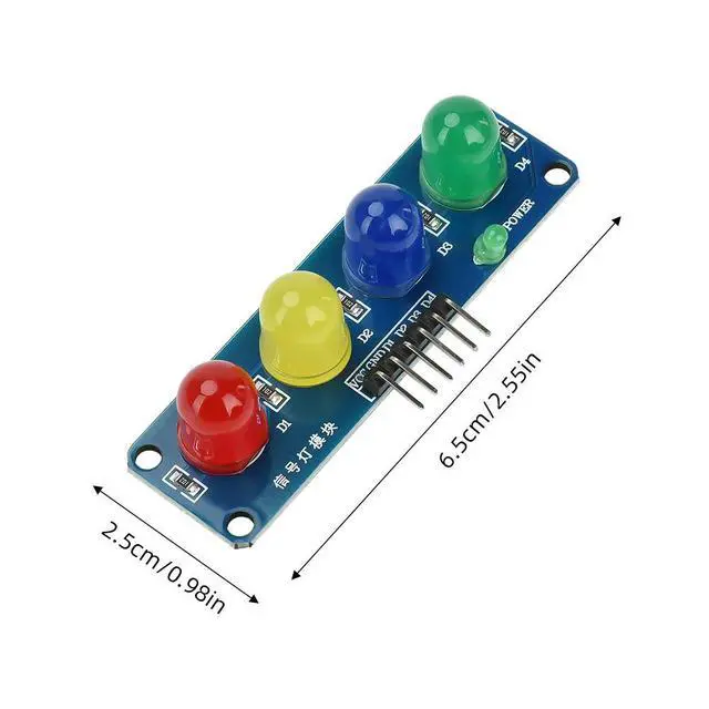 Alt view image 5 of 6 - Light LED Display Module Onboard Red Yellow Green 5mm LED Great for Making Traffic Light System Model ST009
