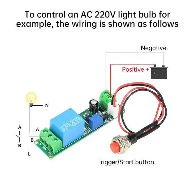 Alt view image 4 of 6 - DC12V Adjustable Timer Delay Turn OFF Module Timer Relay Switch 1~10sec Delay Off Switch Module Electronic Kit