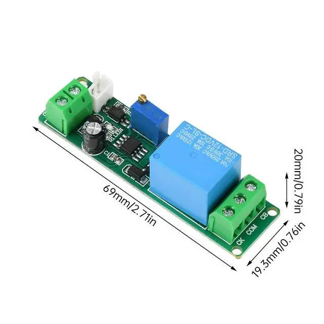 Alt view image 6 of 6 - DC12V Adjustable Timer Delay Turn OFF Module Timer Relay Switch 1~10sec Delay Off Switch Module Electronic Kit