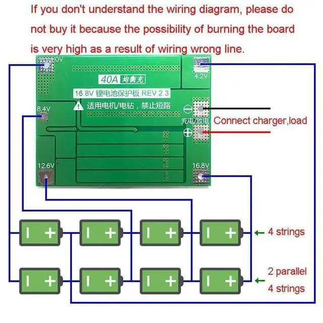 Alt view image 6 of 6 - 4S 40A Lithium Charger Protection Board BMS For Drill Motor 11.1V 12.6V/14.8V 16.8V Enhance Balance Power Tool