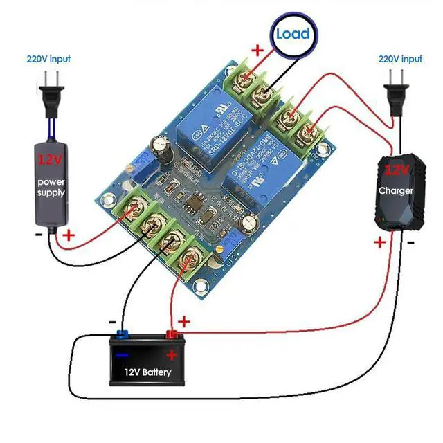 Alt view image 4 of 6 - Automatic Power Switching Module DC12V 10A Switch Module Emergency Power Supply Charging Controller