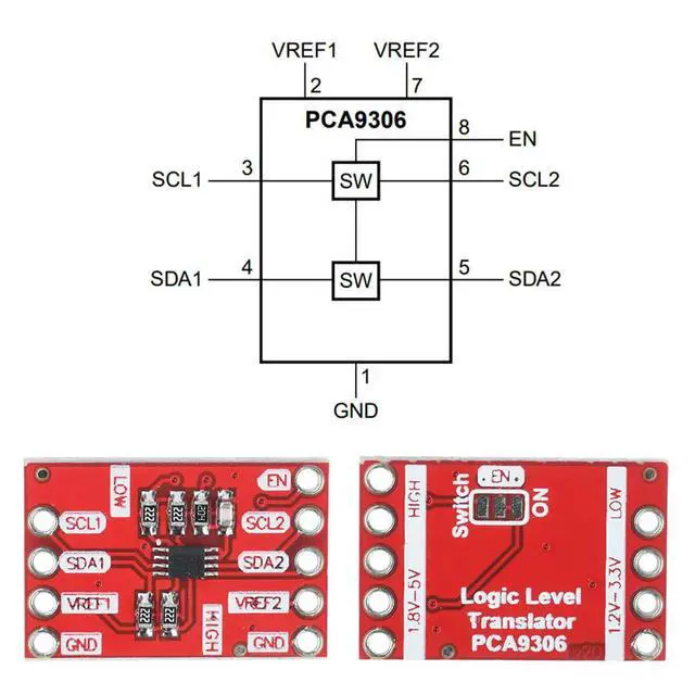 Alt view image 4 of 6 - PCA9306 I2C Level Translator Breakout Module IIC I2C Voltage IIC I2C Voltage Dual 2-bit Bidirectional Translator Electronic Kit