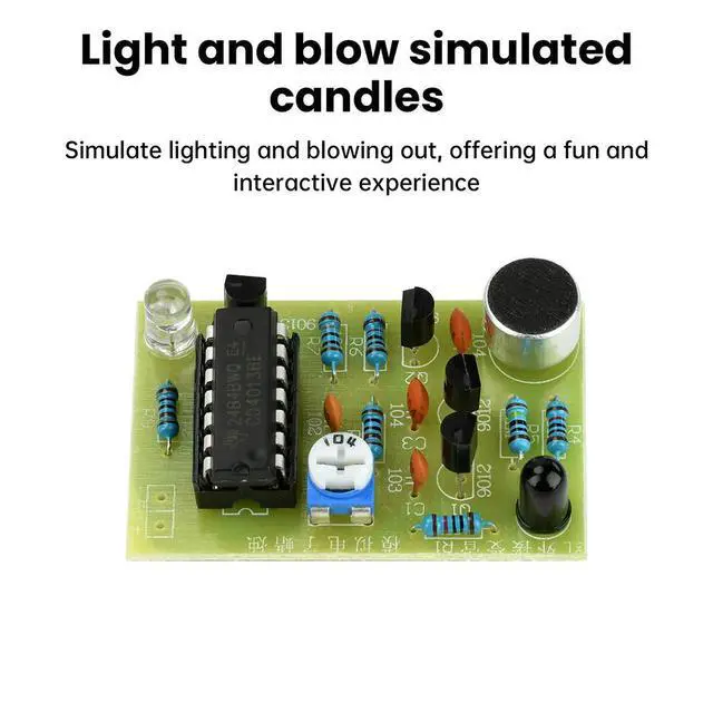 Alt view image 5 of 6 - DIY Welding Kit Electronic Candle Lighting And Blow Control Simulation Welder Practice Circuit Board