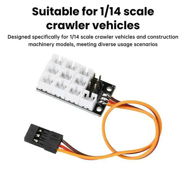 Alt view image 6 of 6 - RC Truck Light Group Expansion Board 4 in 1 PH2.0 Extension Module Electronic Kit for 1/14 Tamiya Tipper770S Excavator Model Car