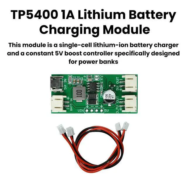 Alt view image 4 of 6 - TP5400 1A Lithium Charging Module 5V 1A Step Up Module Micro USB Interface