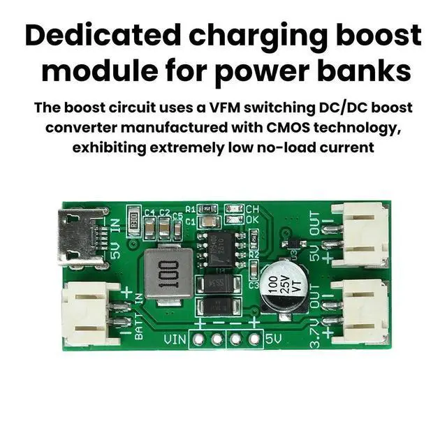 Alt view image 6 of 6 - TP5400 1A Lithium Charging Module 5V 1A Step Up Module Micro USB Interface