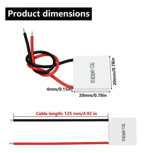 Alt view image 4 of 6 - SeasBoat TEC1-04902 K16 DC 5V Thermoelectric Cooler Peltier DIY 20*20MM 2A of Semiconductor Rrefrigeration Electronic Kit